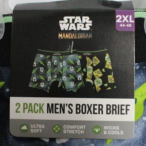 2 Pack Men's 2XL 44-46 Star Wars The Mandalorian Boxer Briefs